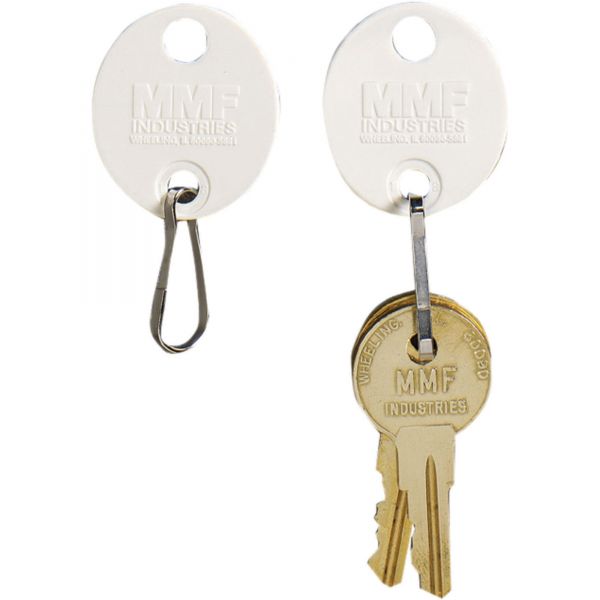 MMF201800706 SteelMaster Oval Snap-Hook Key Tags, Plastic, 1 1/8 x 1 1/4, White, 20/Pack