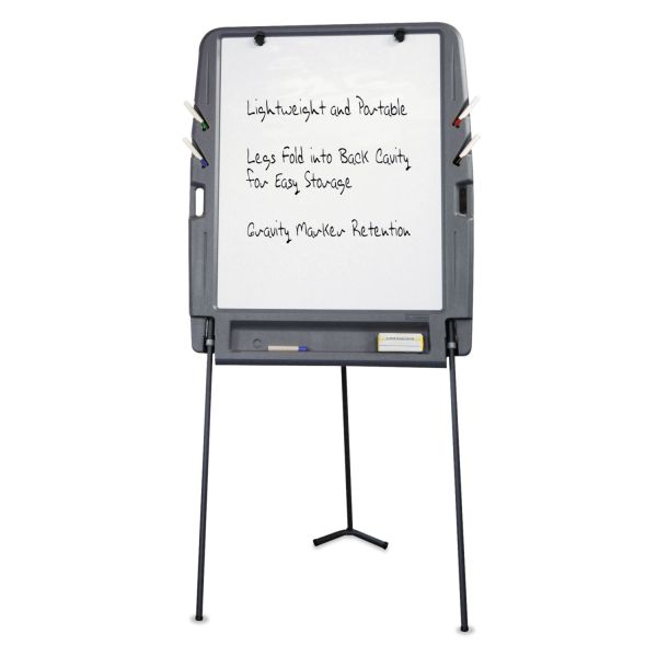 ICE30227 Iceberg Portable Flipchart Easel With Dry Erase Surface, Resin, 35 x 30 x 73, Charcoal