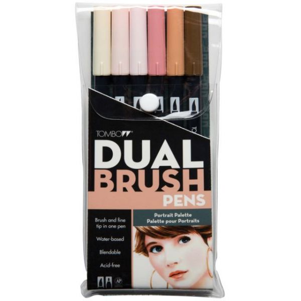 TOM56165 Tombow Dual Brush Markers 6/Pkg