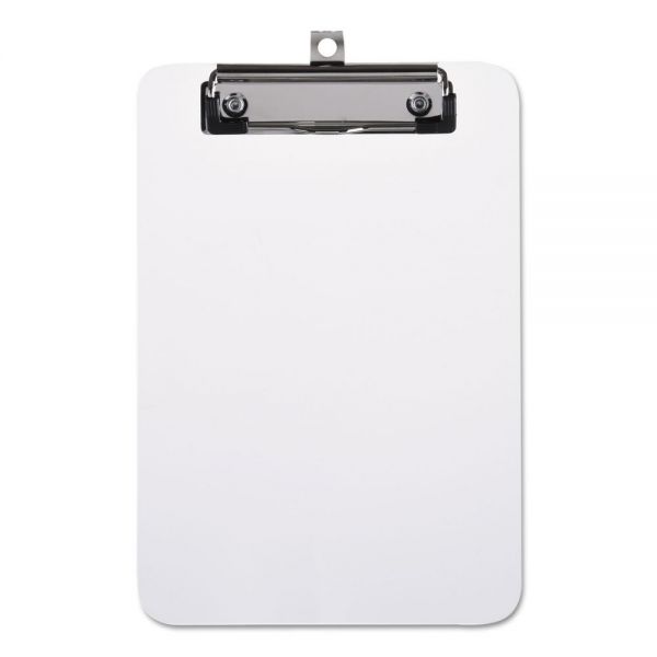 UNV40312 Universal Plastic Clipboard with Low Profile Clip, 1/2" Capacity, Holds 5 x 8, Clear