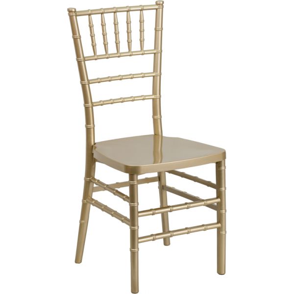 FHFLEGOLDGG Flash Furniture PREMIUM Series Gold Resin Stacking Chiavari Chair