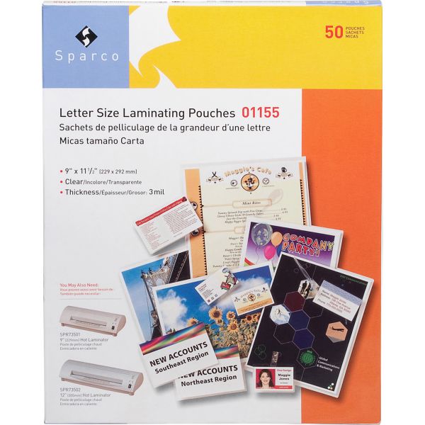 SPR01155 Sparco Letter Size Laminating Pouches