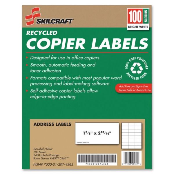 NSN2074363 Skilcraft Recycled Copier Address Labels