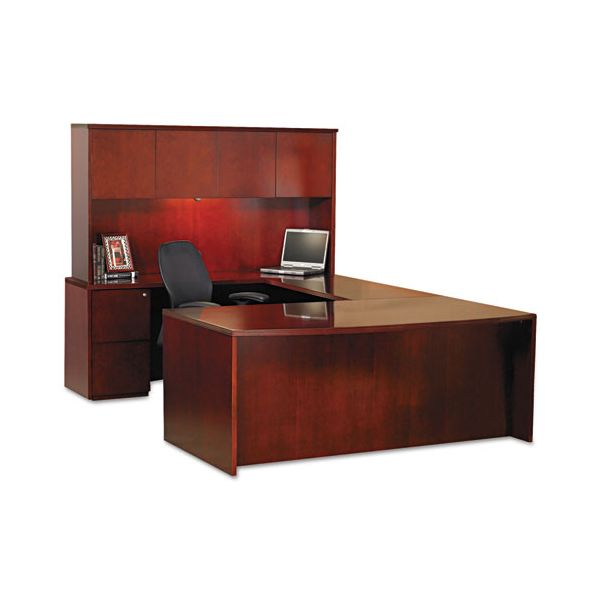 MLNHUH3970C Mayline Luminary Series Wood Veneer Hutch, 70w x 14d x 39h, Cherry