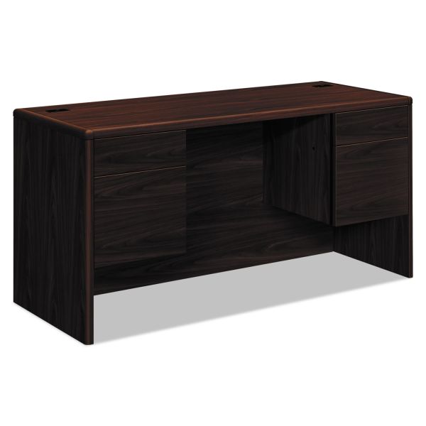 HON10765NN HON 10700 Kneespace Credenza, 3/4 Height Pedestals, 60w x 24d x 29 1/2h, Mahogany