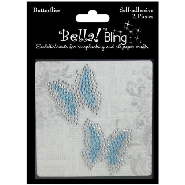NOTM215179 Bling Self-Adhesive Rhinestone Butterflies 2/Pkg