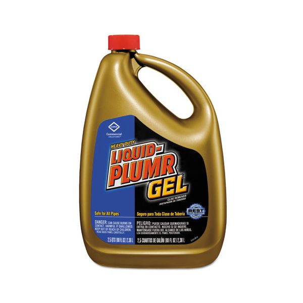 CLO35286CT Liquid Plumr Heavy-Duty Clog Remover, Gel, 80oz Bottle, 6/Carton