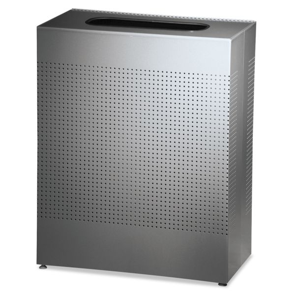 RCPSR18EPLSM Rubbermaid Commercial Designer Line Silhouettes Receptacle, Square, Steel, 22.5, Silver