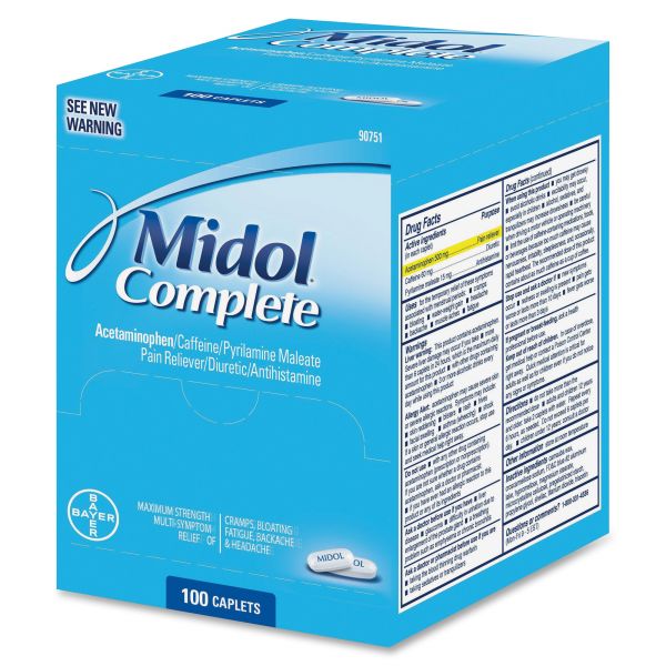 ACM90751 Midol Complete Menstrual Caplets, Two-Pack, 50 Packs/Box