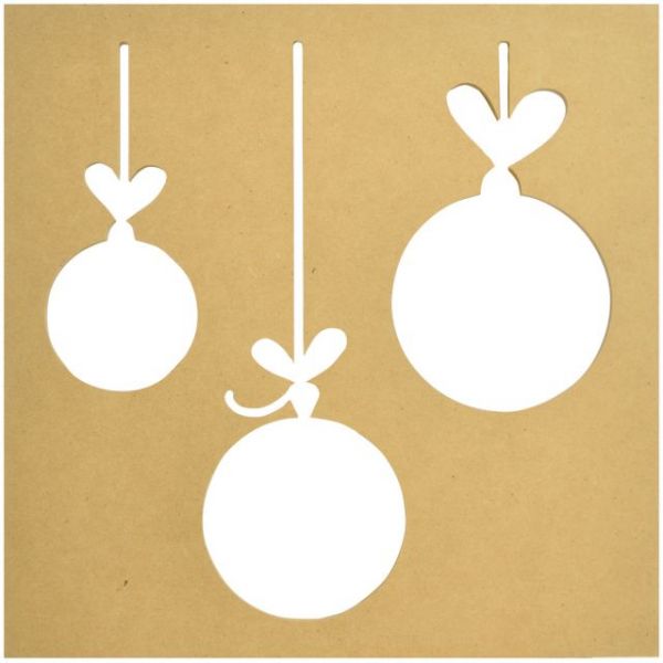 NOTM258112 Beyond The Page MDF Baubles Silhouette Wall Art Frame