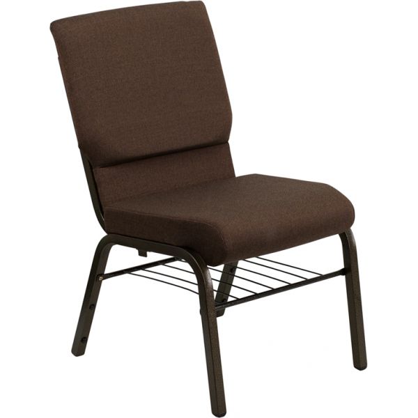 FHFXUCH60096BNBASGG Flash Furniture Brown Fabric Big & Tall Church Chair
