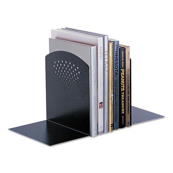SAF3115BL Safco Bookends, Nonskid, 10 x 6 1/2 x 10 1/2, Heavy Gauge Steel, Black