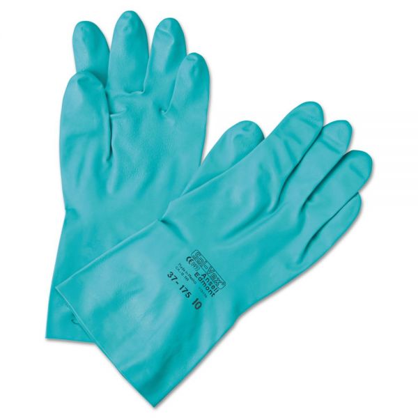ANS371857 AnsellPro Sol-Vex Sandpatch-Grip Nitrile Gloves, Green, Size 7
