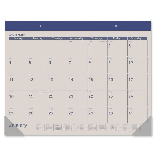 AAGSK2517 AT-A-GLANCE Fashion Color Desk Pad, 22 x 17, Blue, 2018
