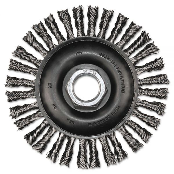 AND82307 Advance Brush Stringer-Bead Twist-Knot Wheel, 4"dia, 3/4" Trim, .20 Wire, 5/8" Arbor