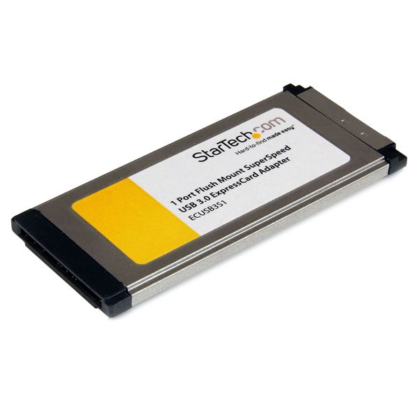 SYNX3471031 StarTech.com 1 Port Flush Mount ExpressCard SuperSpeed USB 3.0 Card Adapter with UASP Support