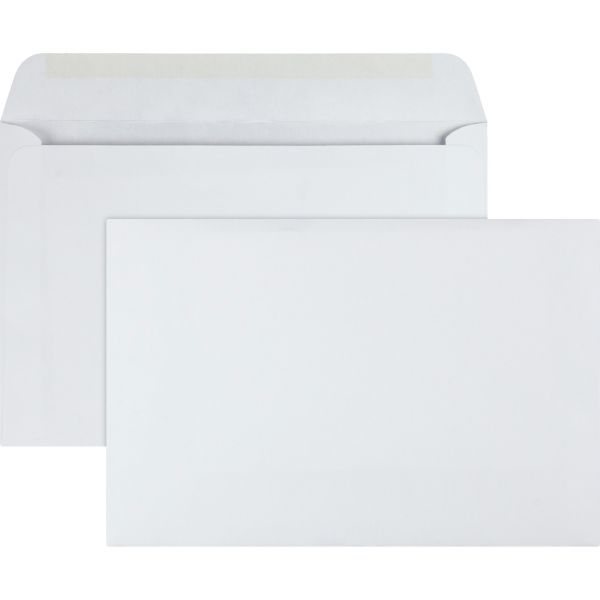 QUA37113 Quality Park Open Side Booklet Envelope, #55, 6 x 9, White, 100/Box
