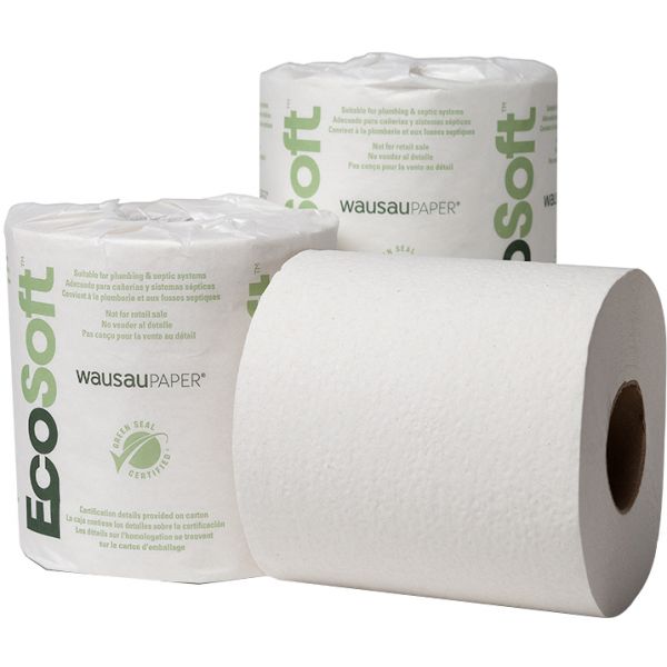 WAU154900 Wausau Paper EcoSoft Universal Bathroom Tissue, 2-Ply, 500 Sheets/Roll, 96 Rolls/Carton