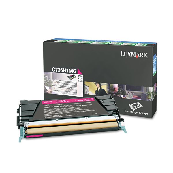 LEXC736H1MG Lexmark C736H1MG High-Yield Toner, 10000 Page-Yield, Magenta