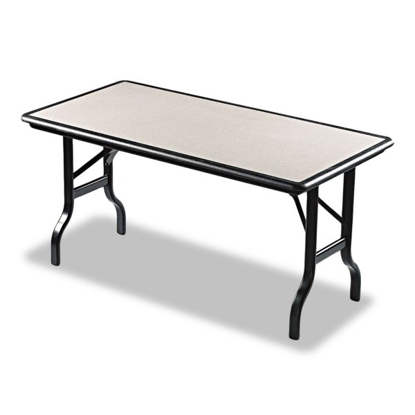 ICE65117 Iceberg IndestrucTables Resin Rectangular Folding Table, 60w x 30d x 29h, Granite/Black