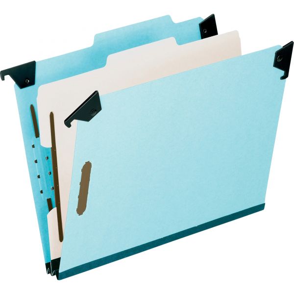 PFX59251 Pendaflex Pressboard Hanging Classi-Folder, 1 Divider/4-Sections, Letter, 2/5 Tab, Blue
