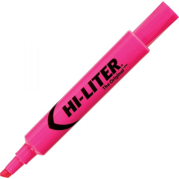 AVE24010 Avery HI-LITER Desk-Style Highlighter, Chisel Tip, Fluorescent Pink Ink, Dozen