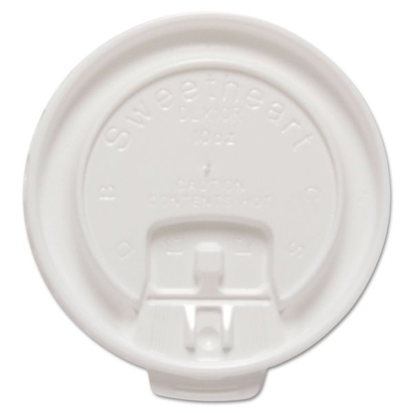 SCCDLX10RPK Dart Liftback & Lock Tab Cup Lids for Foam Cups, Fits 10 oz Trophy Cups, WE, 100/PK