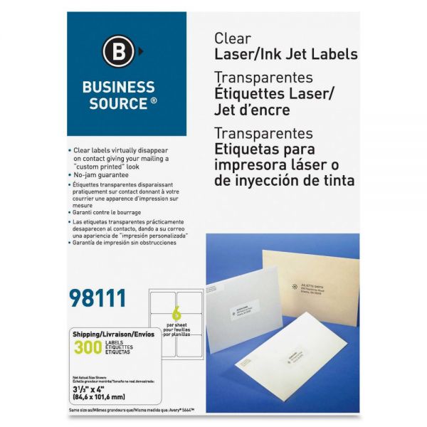 BSN98111 Business Source Clear Address Labels