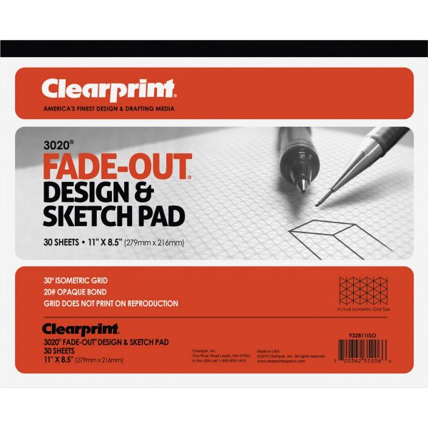 CLE932811ISO Clearprint Isometric Grid Paper Pad - Letter