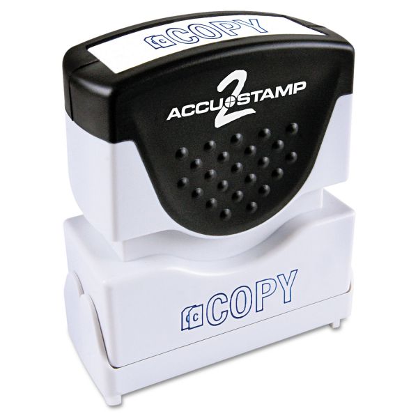 COS035581 ACCUSTAMP2 Pre-Inked Shutter Stamp, Blue, COPY, 1 5/8 x 1/2