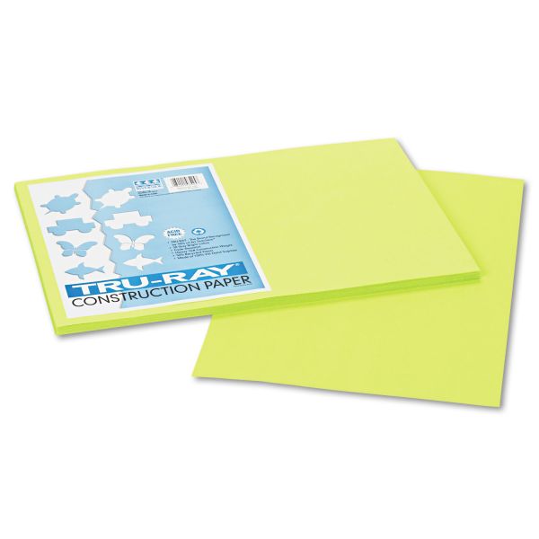 PAC103425 Pacon Tru-Ray Construction Paper, 76 lbs., 12 x 18, Brilliant Lime, 50 Sheets/Pack