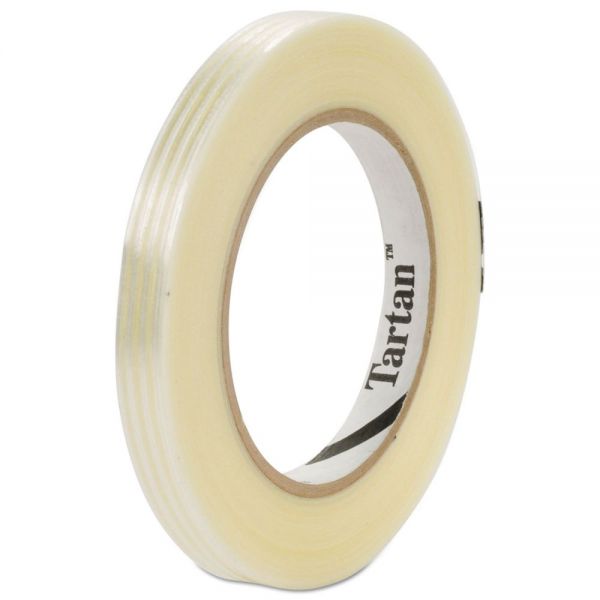 MMM893412 Tartan Filament Tape, 12 mm x 55 m, 3" Core, Clear, 72/Carton