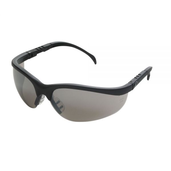 CRWKD117 MCR Safety Klondike Protective Eyewear, Black Frame, Silver Mirror Lens
