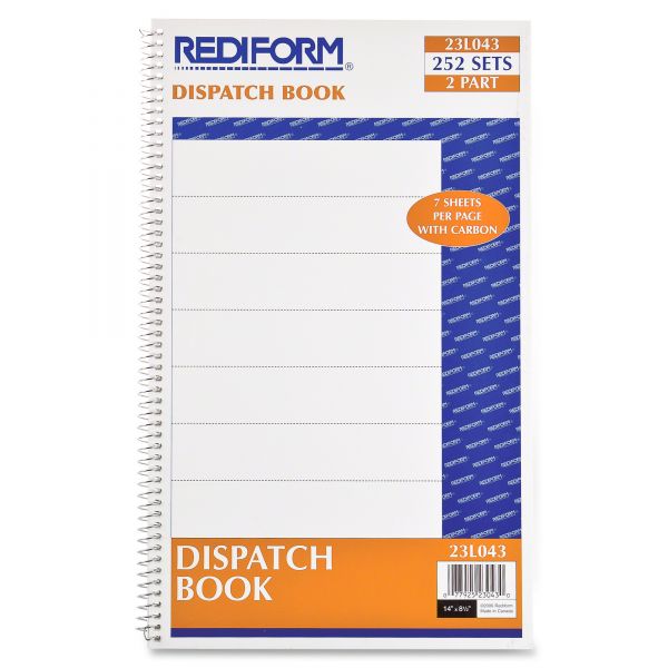 RED23L043 Rediform Driver's Log, 7-1/2 x 2, Carbonless Duplicate, 252 Sets/Book