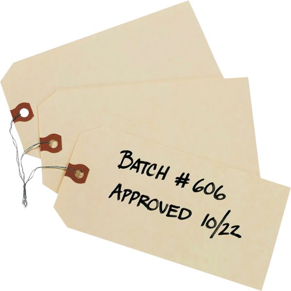 AVE12608 Avery Double Wired Shipping Tags, 13pt. Stock, 6 1/4 x 3 1/8, Manila, 1,000/Box