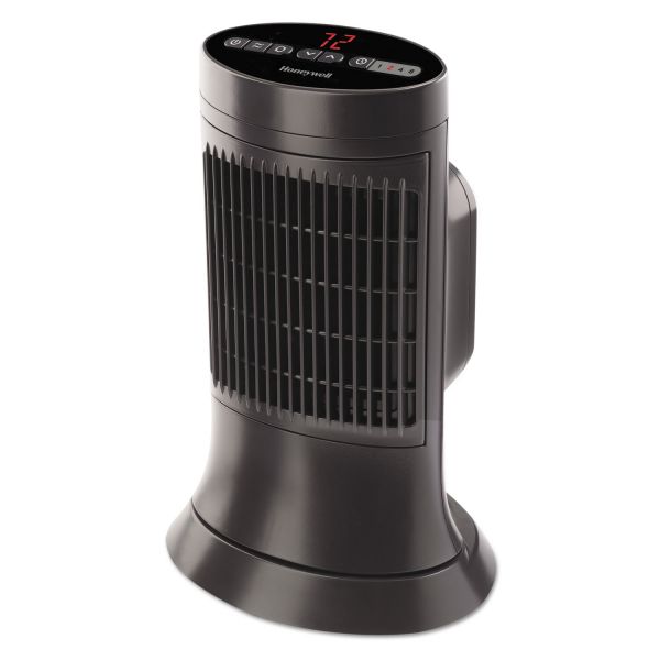 HWLHCE311V Honeywell Digital Ceramic Mini Tower Heater, 750 - 1500 W, 10" x 7 5/8" x 14", Black