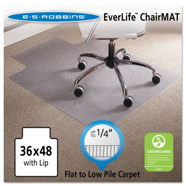 ESR120023 ES Robbins 36 x 48 Lip Chair Mat, Task Series AnchorBar for Carpet up to 1/4"