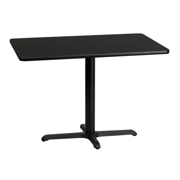 FHFXUBLKTB3042T2230GG Flash Furniture 30'' x 42'' Rectangular Black Laminate Table Top with 22'' x 30'' Table Height Base