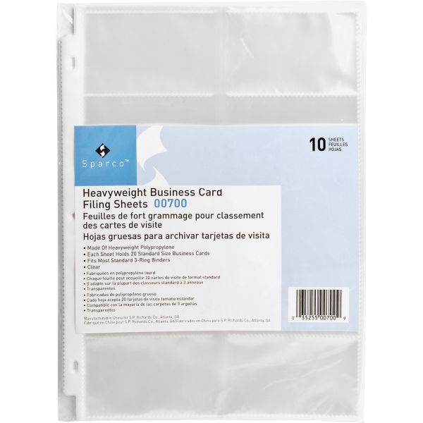 SPR00700 Sparco 3 Ring Business Card Sleeves
