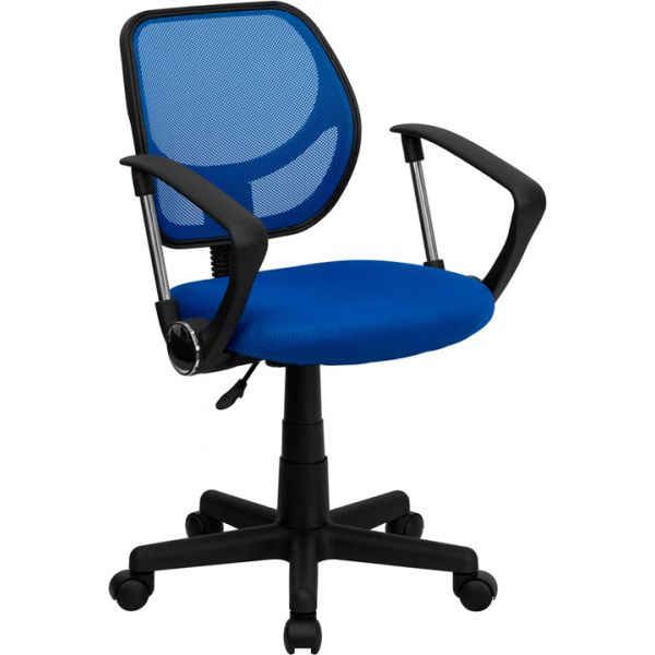 FHFWA3074BLAGG Flash Furniture Blue Mesh Swivel Task Chair with Arms