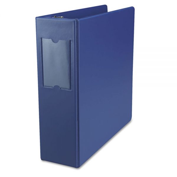 UNV35412 Universal Economy Non-View 3-Ring Binder With Label Holder, 3" Capacity, Round Ring, Royal Blue