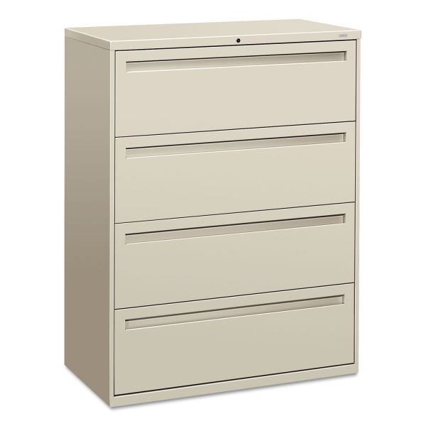 HON794LQ HON 700 Series Four-Drawer Lateral File, Letter/Legal/A4, 42w x 19-1/4d, Light Gray