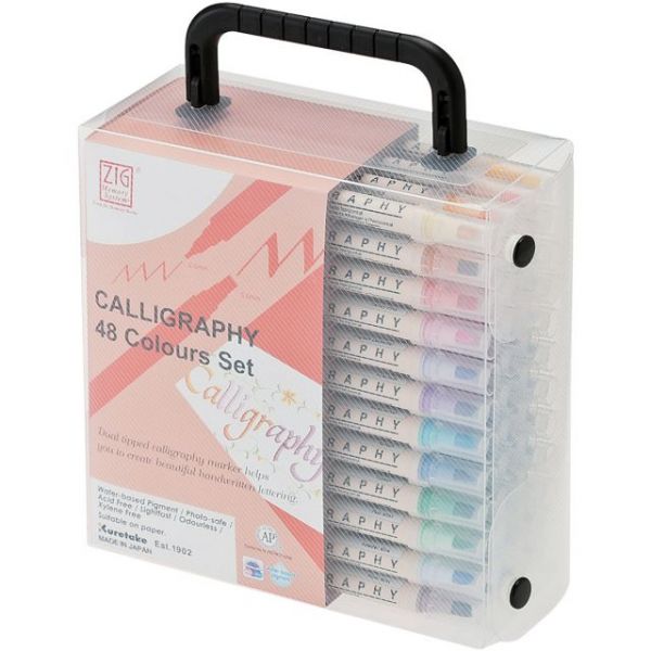 Zig Calligraphy Dual-Tip Markers 48/Pkg | OfficeSupply.com