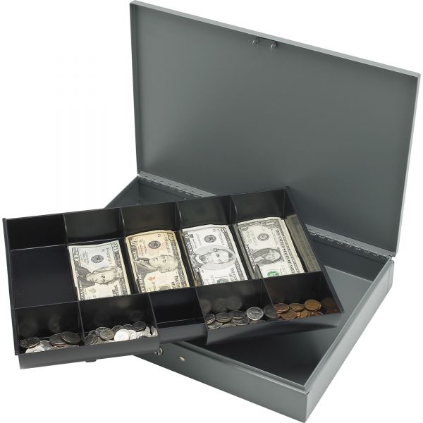 SPR15500 Sparco All-Steel Locking Cash Box with Tray
