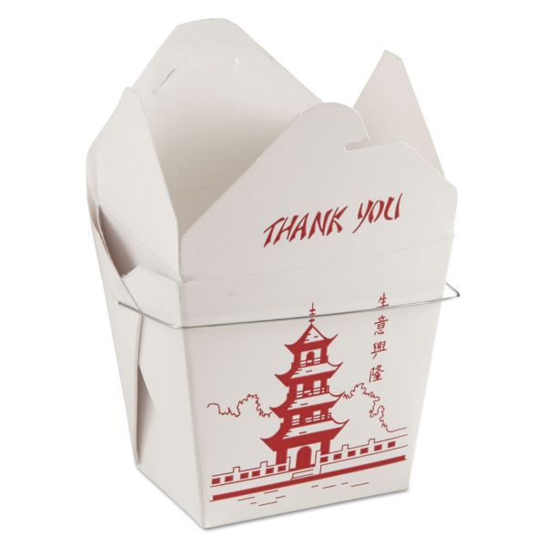 GWP32FPP GW Microwavable Food Box with Handle, Paperboard, White, 32 oz, 450/Carton