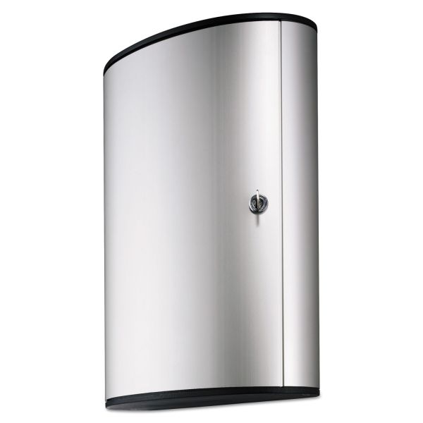 DBL195523 Durable Locking Key Cabinet, 72-Key, Brushed Aluminum, 11 3/4 x 4 5/8 x 15 3/4