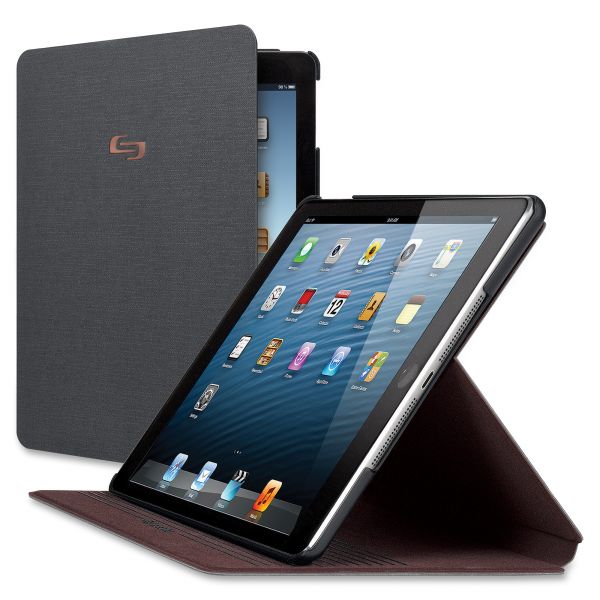 USLIPD201610 Solo Ludlow Slim Case for iPad Air, Gray
