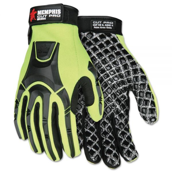 CRWMC500M MCR Safety Cut Pro MC500 Gloves, High Vis Lime/Black, Medium