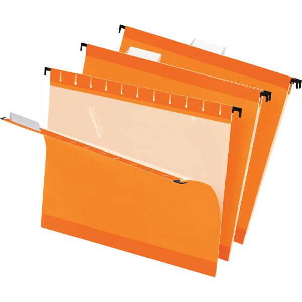 PFX415215ORA Pendaflex Reinforced Hanging Folders, 1/5 Tab, Letter, Orange, 25/Box