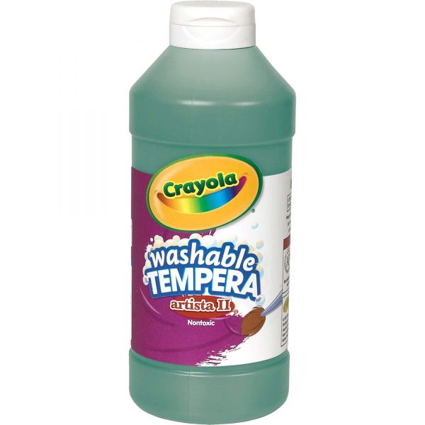 CYO543115044 Crayola Artista II Washable Tempera Paint, Green, 16 oz